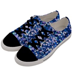 Blue Shimmer - Eco-glitter Men s Low Top Canvas Sneakers by WensdaiAmbrose