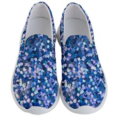 Blue Shimmer - Eco-glitter Men s Lightweight Slip Ons by WensdaiAmbrose