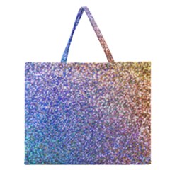 Pastel Rainbow Shimmer - Eco- Glitter Zipper Large Tote Bag by WensdaiAmbrose