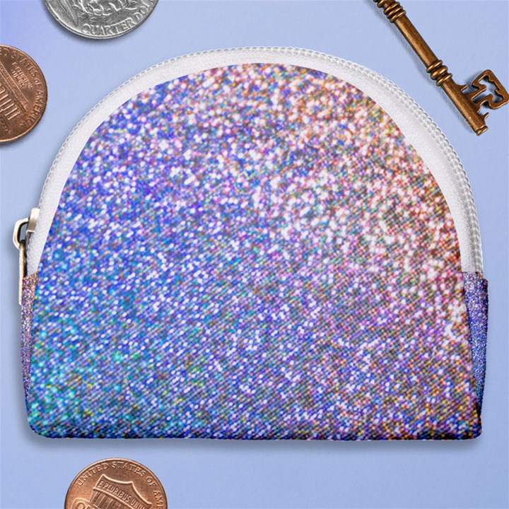 Pastel Rainbow Shimmer - Eco- Glitter Horseshoe Style Canvas Pouch