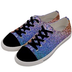 Pastel Rainbow Shimmer - Eco- Glitter Men s Low Top Canvas Sneakers by WensdaiAmbrose