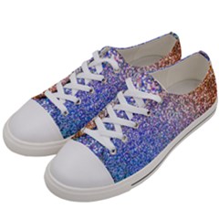 Pastel Rainbow Shimmer - Eco- Glitter Women s Low Top Canvas Sneakers by WensdaiAmbrose