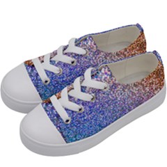 Pastel Rainbow Shimmer - Eco- Glitter Kids  Low Top Canvas Sneakers by WensdaiAmbrose