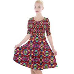 Ml 2 Quarter Sleeve A-line Dress