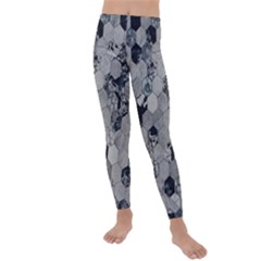 Grayscale Tiles Kids  Lightweight Velour Leggings