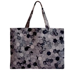 Grayscale Tiles Zipper Mini Tote Bag by WensdaiAmbrose