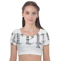 Taylor Swift Velvet Short Sleeve Crop Top  by taylorswift