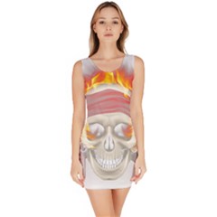 Fire Red Skull Bodycon Dress by Mariart