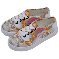 Fire Red Skull Kids  Classic Low Top Sneakers