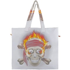 Fire Red Skull Canvas Travel Bag