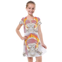 Fire Red Skull Kids  Cross Web Dress