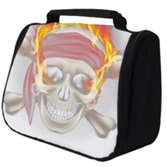 Fire Red Skull Full Print Travel Pouch (big)