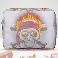 Fire Red Skull Make Up Pouch (large)