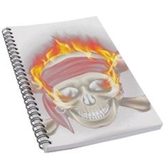 Fire Red Skull 5 5  X 8 5  Notebook