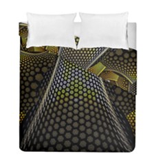 Fractal Hexagon Geometry Hexagonal Duvet Cover Double Side (full/ Double Size) by Mariart