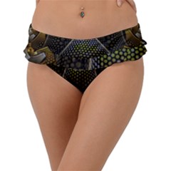 Fractal Hexagon Geometry Hexagonal Frill Bikini Bottom