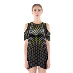 Fractal Hexagon Geometry Hexagonal Shoulder Cutout One Piece Dress by Mariart