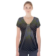 Fractal Hexagon Geometry Hexagonal Short Sleeve Front Detail Top by Mariart