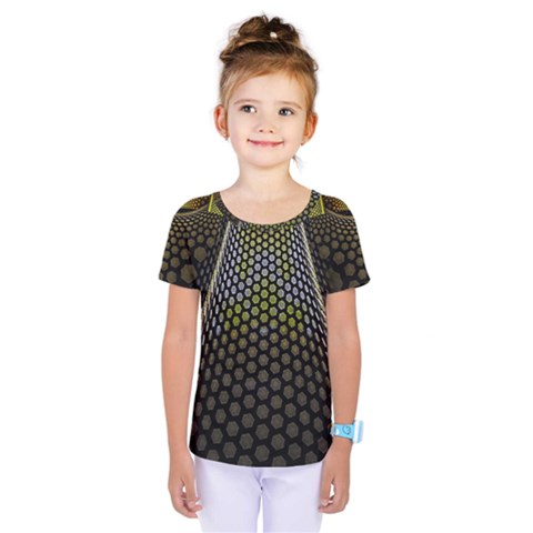 Fractal Hexagon Geometry Hexagonal Kids  One Piece Tee by Mariart