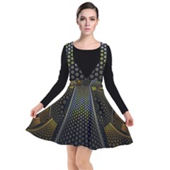 Fractal Hexagon Geometry Hexagonal Plunge Pinafore Dress by Mariart