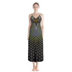 Fractal Hexagon Geometry Hexagonal Button Up Chiffon Maxi Dress by Mariart