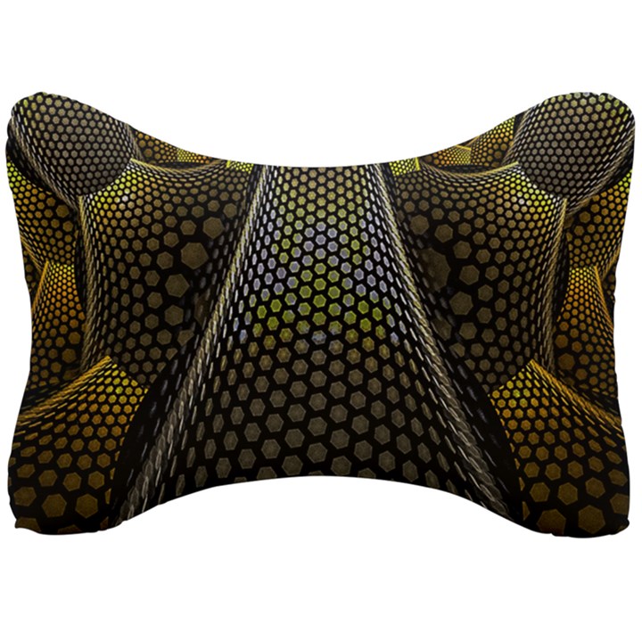 Fractal Hexagon Geometry Hexagonal Seat Head Rest Cushion