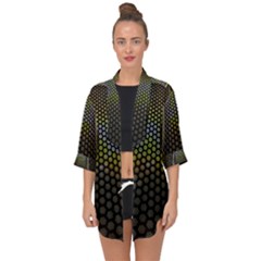 Fractal Hexagon Geometry Hexagonal Open Front Chiffon Kimono by Mariart