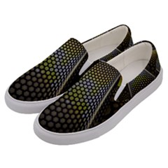 Fractal Hexagon Geometry Hexagonal Men s Canvas Slip Ons by Mariart