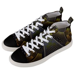 Fractal Hexagon Geometry Hexagonal Men s Mid-top Canvas Sneakers