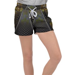 Fractal Hexagon Geometry Hexagonal Women s Velour Lounge Shorts