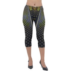 Fractal Hexagon Geometry Hexagonal Lightweight Velour Capri Leggings  by Mariart