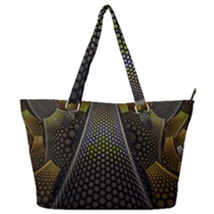 Fractal Hexagon Geometry Hexagonal Full Print Shoulder Bag