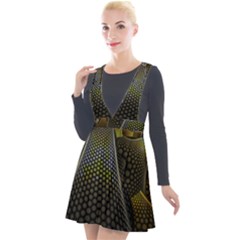 Fractal Hexagon Geometry Hexagonal Plunge Pinafore Velour Dress