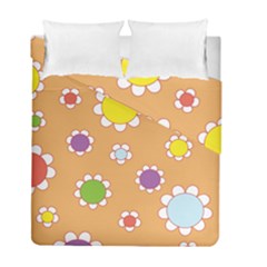 Floral Flowers Retro Duvet Cover Double Side (full/ Double Size) by Mariart