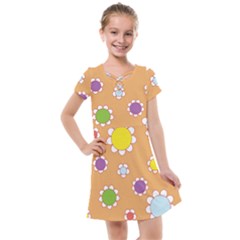 Floral Flowers Retro Kids  Cross Web Dress