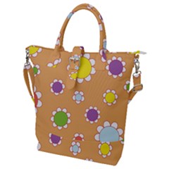 Floral Flowers Retro Buckle Top Tote Bag