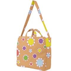 Floral Flowers Retro Square Shoulder Tote Bag