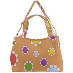 Floral Flowers Retro Double Compartment Shoulder Bag