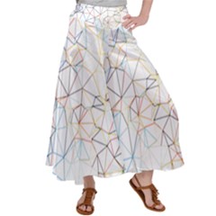 Geometric Pattern Abstract Shape Satin Palazzo Pants