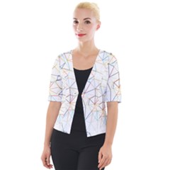 Geometric Pattern Abstract Shape Cropped Button Cardigan