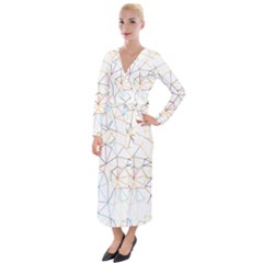 Geometric Pattern Abstract Shape Velvet Maxi Wrap Dress