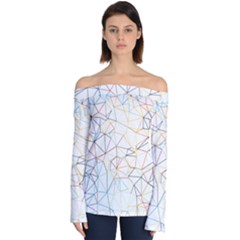 Geometric Pattern Abstract Shape Off Shoulder Long Sleeve Top