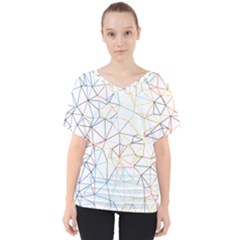 Geometric Pattern Abstract Shape V-neck Dolman Drape Top by Mariart