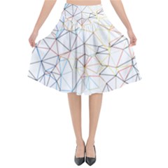 Geometric Pattern Abstract Shape Flared Midi Skirt by Mariart