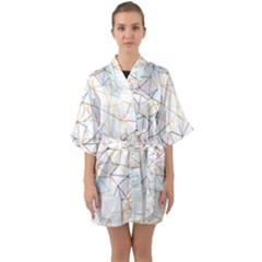 Geometric Pattern Abstract Shape Quarter Sleeve Kimono Robe by Mariart