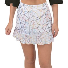 Geometric Pattern Abstract Shape Fishtail Mini Chiffon Skirt