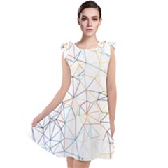 Geometric Pattern Abstract Shape Tie Up Tunic Dress