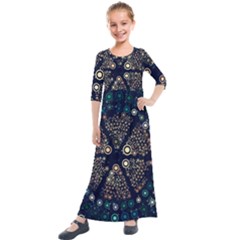 Design Background Modern Kids  Quarter Sleeve Maxi Dress