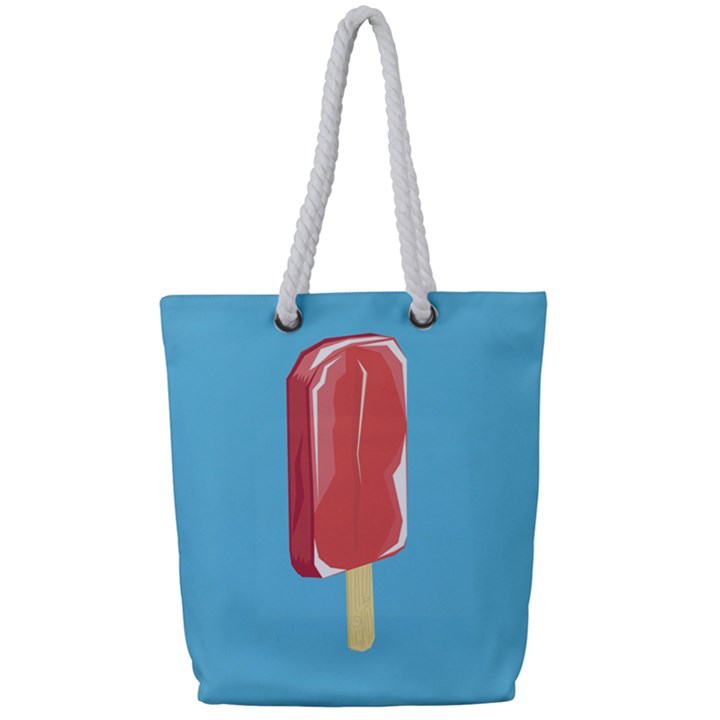 Ice Cream Full Print Rope Handle Tote (Small)