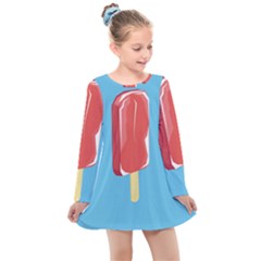 Ice Cream Kids  Long Sleeve Dress by Mariart